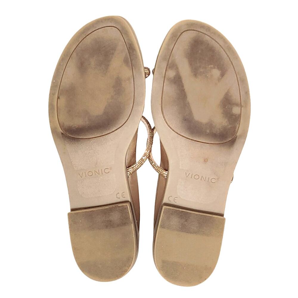 Vionic Prism Sandals Gold Metallic Rhinestone Women's 8M Comfort Slide Orthotic - Picture 5 of 8